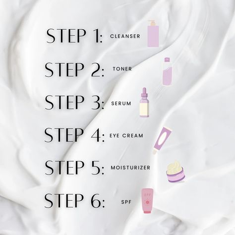 We get it, skin care can be confusing. Follow our 6 step skincare routine to get glowy skin! ✨🤍 6 Step Skincare Routine, Skin Care Routine Step By Step, Acne Prone Skin Care Routine, Sunday Selfcare, Skincare Step, Home Facial, Acne Prone Skin Care, Teen Skincare, Skin Care Basics