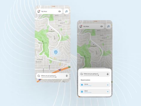 Navigation App Design (Waze App Redesign) by Karim Saif Bus App, App Redesign, Navigation App, Free Psd Design, Psd Designs, Mobile Ui, Ui Kit, Free Psd, Ui Design