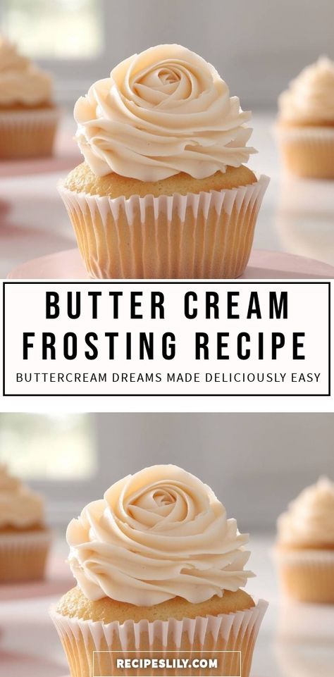 I love making this buttery, creamy frosting that's perfect for any cupcake! With this easy recipe, you can create gorgeous decorations that taste as good as they look. Buttercream dreams made deliciously simple! Kroger Buttercream Frosting Recipe, Chantilly Buttercream Frosting, Easy Caramel Frosting Recipe, Home Made Buttercream Frosting, Buttercream Piping Recipe, Wilton's Buttercream Icing Recipe, Not Sweet Frosting Recipes, How To Make Butter Cream Frosting, Wilton Butter Cream Frosting Recipe