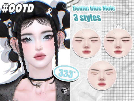 Sims Asian Skin, Sims 4 Cc Skin Asian, Sims 4 Cc Asian Eyes, Sims 4 Asian Skin, Sims 4 Asian Makeup, Mole Tattoo, Ts4 Mods, Sims 4 Tattoos, Sims 4 Cc Eyes