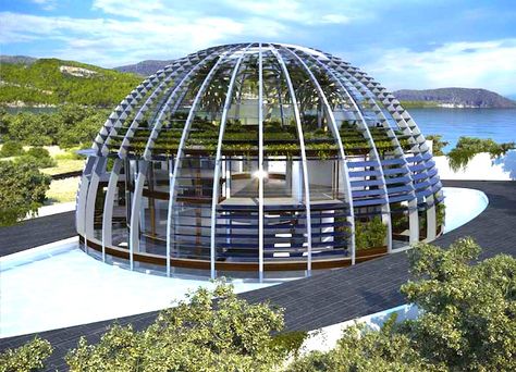 Architecture Cool, Eco House Design, Dome Home, Eco Hotel, Genius Loci, Dome House, Filter Air, Fantasy Homes, Geodesic Dome