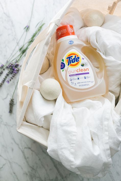 Tide Purclean - How To Go Green In Your Laundry Room | Jojotastic Clean Folded Laundry Aesthetic, Laundry Room Photography, Laundry Detergent Photography, Laundry Products Aesthetic, Laundry Detergent Product Photography, Laundry Detergent Aesthetic, Fresh Laundry Aesthetic, Laundry Product Photography, Cleaning Products Photography