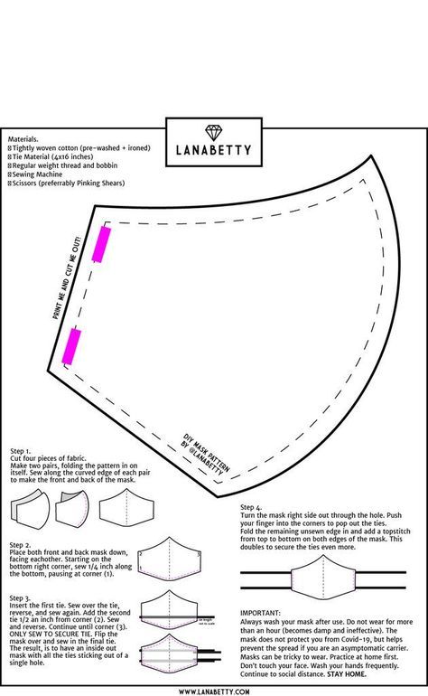 Decoration Beton, Face Mask Pattern, Face Mask Tutorial, Mask Tutorial, Easy Face Mask Diy, Mask Template, Mask Pattern, Easy Face Masks, Diy Sewing Pattern