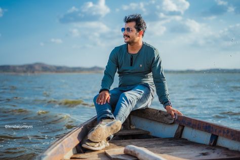 Boat beach waves model male pose ideas sunny day Boat Poses Photo Ideas Men, Beach Poses For Boys, Photoshoot On Boat, Boat Poses Photo Ideas, Boat Poses, Stylish Poses, Poses For Photoshoot, Lake Photoshoot, Boat Pose