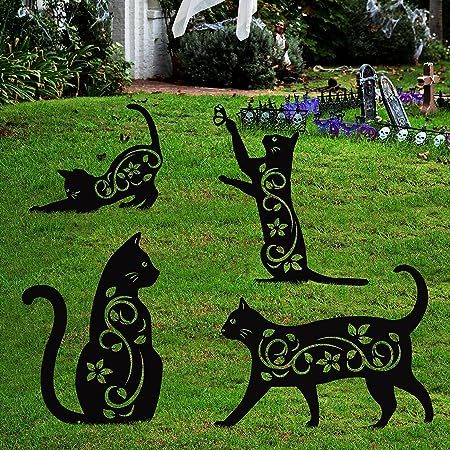 Amazon.com: Metal Cat Fence Decorations (2 Pack), Metal Cat Garden Art, Cat Yard Decor, Black Metal Cats Silhouette for Yard, Cat Yard Art Outdoor and Garden Ornament, Metal Garden Art Cat, Gifts for Cat Lovers : Everything Else Outdoor Cat House Plans, Cat Fence, Black Cat Silhouette, Metal Cat, Decorative Garden Stakes, Halloween Silhouettes, Garden Animals, Cat Garden, Metal Garden Art