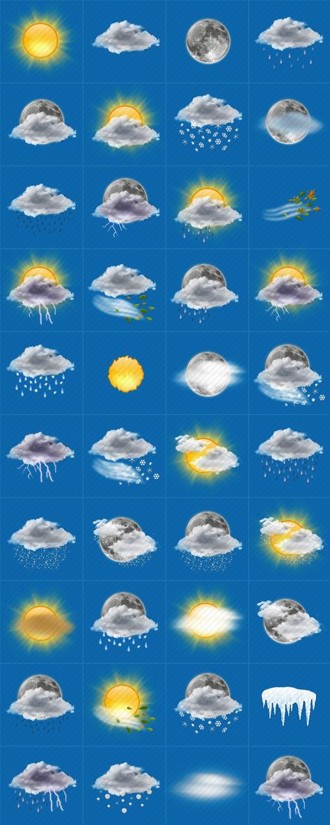 Realistic Weather Icons - Infographic Studio Weather Application, Weather Icons, Png Format, School Year, Transparent Background, Quick Saves