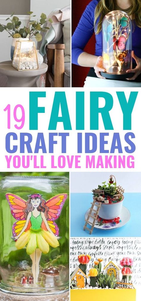 WOW! These Fairy Crafts are so AMAZING! Can't believe I'm only seeing these easy fairy projects now. Better late than never I guess. The lanterns are seriously the BEST diy project! Also love the fairy garden ideas. #fairy #fairygarden #fairycrafts #diy #diycrafts Fairytales Crafts, Fairy Craft Ideas, Fairy Projects, Pixie Party, Fairy Garden Ideas, Fairy Theme, Fairy Folk, Fairy Lanterns, Fairy Garden Designs