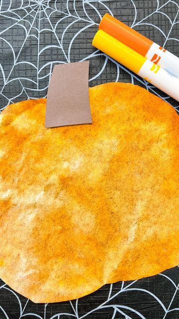 Pumpkin Coffee Filter Craft, Coffee Filter Pumpkin Craft, Coffee Filter Crafts, Jack O Lantern Faces, Pretty Pumpkins, Pumpkin Coffee, Instagram Coffee, Washable Markers, Fall Craft