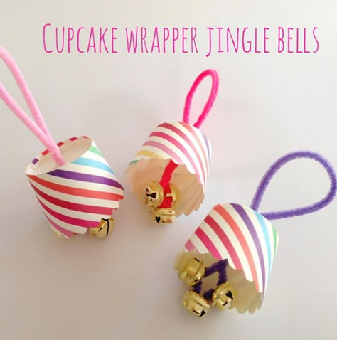 cupcake wrapper jingle bells Rocket Paper, Make A Rocket, Jingle Bell Crafts, Christmas Craft Ideas For Kids, Music Instruments Kids, Music Instruments Diy, Ice Cream Container, Craft Ideas For Beginners, Cool Origami