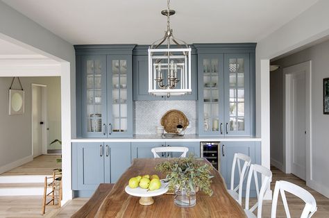 Love this blue built in pantry in the dining room.  Jillian Harris Love It Or List It Vancouver #builtin #diningroom #jillianharris #blue Built In Dining Room Hutch, Built In Dining, Dining Room Built Ins, Dining Room Built In, Built In Buffet, Love It Or List It, Dining Hutch, Dining Room Cabinet, Dining Room Remodel