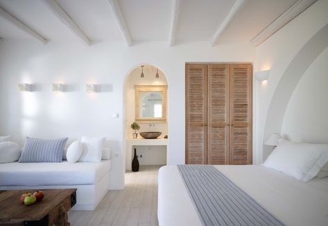 Naxos Greece . Villa Marandi . Bedroom Interior Straw Bale House, Island House, Interior Design Magazine, Design Del Prodotto, Bedroom Themes, Design Case, Interior Design Trends, 인테리어 디자인, Interior Design Bedroom