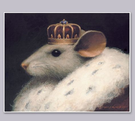 Mouse King. Bradley J. Parrish. Late 20th early 21th Barbie Aesthetics, Rattus Rattus, Barbie Nutcracker, Maus Illustration, Fancy Mouse, Illustration Kunst, Mouse Illustration, Mouse King, Animal Portraits Art