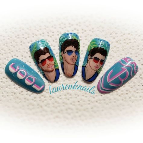 Jonas Brothers Concert Nails, Jonas Brothers Inspired Nails, Jonas Brothers Nail Art, Jonas Brothers Nail Ideas, Jonas Brother Nail Ideas, Jonas Brothers Nails, Jonas Brothers Silhouette, Jonas Brothers Merch, Concert Nails