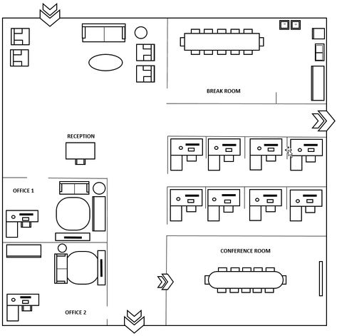 OFFICE LAYOUT Office Reception Floor Plan, Office Floorplan Layouts, Bullpen Office Layout, Simple Office Layout, Small Office Space Plan, Cafe Floor Plan, Architect Office Interior, Office Layout Plan, Office Layouts