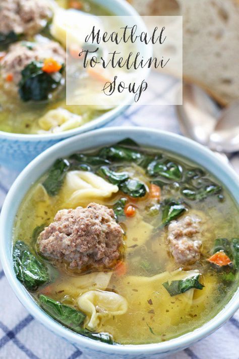 Meatball Tortellini Soup + 14 more easy soup recipes for National Homemade Soup Day! Meatball Tortellini, Meatball Tortellini Soup, Creative Dinner, Easy Meatball, Turkey Meatball Recipe, Hearty Lunch, Fall Soup Recipes, Meatball Soup, Meatballs Easy