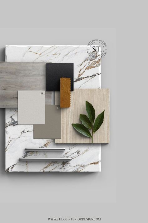 Gray Floor Mood Board, Grey Floor Mood Board, Scandinavian Interior Material Board, Gray Floor Interior Design, Material Board Kitchen, Scandinavian Material Board, Marble Material Board, Kitchen Flat Lay, Materials Board Interior Design Kitchen