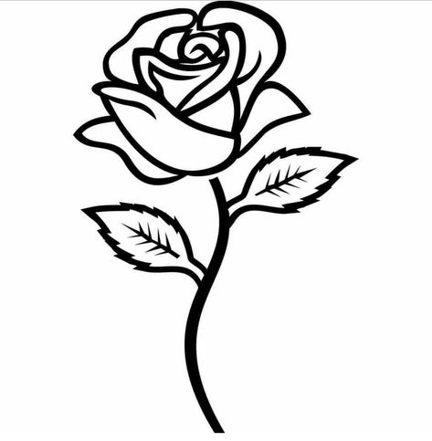 White Rose Pictures, Beautiful Rose Drawing, Rose Outline, Rose Coloring Pages, Black And White Roses, Idee Cricut, Rose Clipart, Simple Rose, Rose Drawing