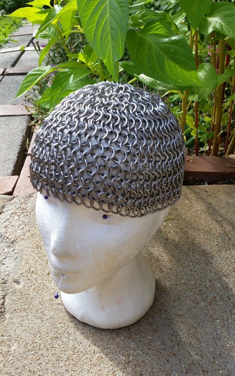 Chain Maille Armor, Chain Mail Headgear, Helm Chainmaille, Chainmail Coif, Round Chainmail Metal Jewelry, Chain Maille Jewelry, Chain Maille, Body Chain Jewelry, Chain Jewelry