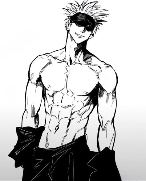 Buff Guys, Bakugou Manga, Hottest Anime Characters, Anime Guys Shirtless, Body Drawing, Guy Drawing, Gojo Satoru, Cool Anime Pictures, Anime Boyfriend