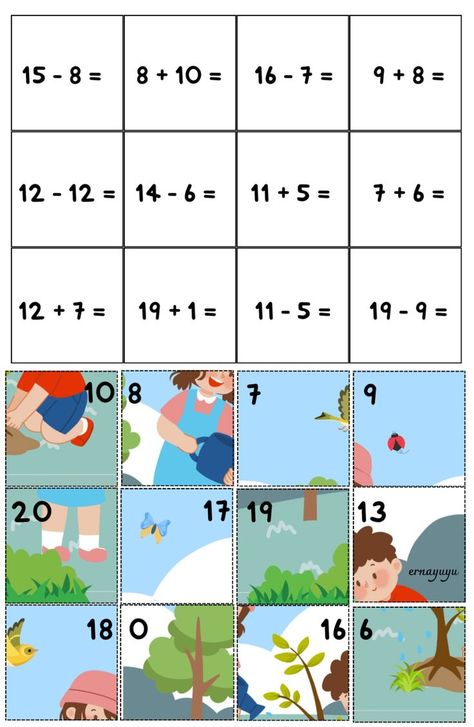 Matematik Prasekolah, Preschool Math Games, Number Puzzle, Homeschool Preschool Activities, Kindergarden Activities, Fun Math Activities, Math Activities Preschool, Maths Puzzles, Preschool Learning Activities