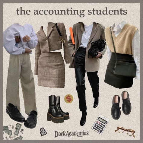 Account Student Aesthetic, Business Students Outfits, Journalist Outfits Women, Accounting Degree Aesthetic, Big 4 Accounting Firms Outfit, Accountant Aesthetic Outfit, Accounting Student Outfit, Women In Accounting, Business Major Outfits