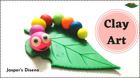 Cute Clay Art projects for kids Clay Art Projects For Kids, Caterpillar On Leaf, Cute Clay Art, Clay Modelling For Kids, Clay Hacks, Easy Clay Ideas, Rainbow Caterpillar, Clay Art For Kids, Clay Models