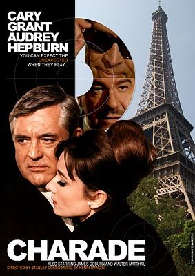 Charade.  suspenseful Charade Movie Poster, Audrey Hepburn Charade Outfit, Charade Movie, Sabrina 1954 Poster, Charade 1963, Audrey Hepburn And Humphrey Bogart, Walter Matthau, Audrey Hepburn Movies, Movie Covers