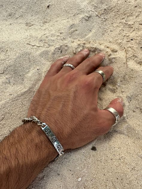 Mens Beach Jewelry, Surfer Boy Jewelry, Starter Board, Vacation Fits, Beach Outfit Men, Men Jewellery, Ring Boy, Man Jewelry, Mens Jewerly