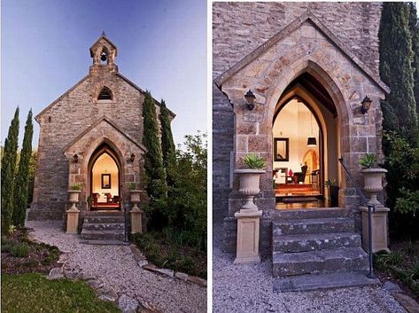 It is an old, sandstone church, one of the two nineteenth century churches in Houghton that was completed in 1877 and became a landmark for the local community.In 1977 it was converted into a family home. It has 2355 square meters of land and it is surrounded by a wonderful landscape. Converted Church, Church Conversions, Church Home, Church House, Modern Church, Unusual Homes, Country Church, Old Churches, Dining Room Chairs Modern