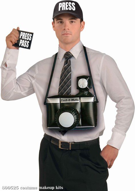 Paparazzi Kit Adult Description: Includes cap, press pass, and inflatable camera. Does not include shirt, tie, or pants.Quick Facts: Product Number Hollywood Party Games, Reporter Costume, Paparazzi Costume, Hollywood Party Theme, Hollywood Theme, Celebrity Photographers, Outfit Png, Paper Dress, Hollywood Party