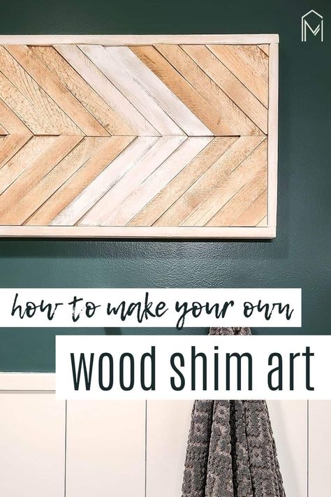 Diy Chevron Wall Art, Shims Wall Art, Diy Large Wood Wall Art, Diy Wood Wall Art Easy, Simple Wood Wall Art, Paint Stick Crafts Diy Projects Wall Art, Diy Wood Wall Decor Craft Ideas, Wood Shims Projects Ideas, Diy Wood Art Wall Decor