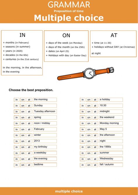 Prepositions of time online worksheet for elementary. You can do the exercises online or download the worksheet as pdf. Proposition Worksheet For Kids, In On At Prepositions Of Time, Preposition Of Time Worksheets, English Conversation Worksheets, Preposition Of Time, 4th Grade Sight Words, Preposition Of Place, English Conversation For Kids, Teaching Vowels