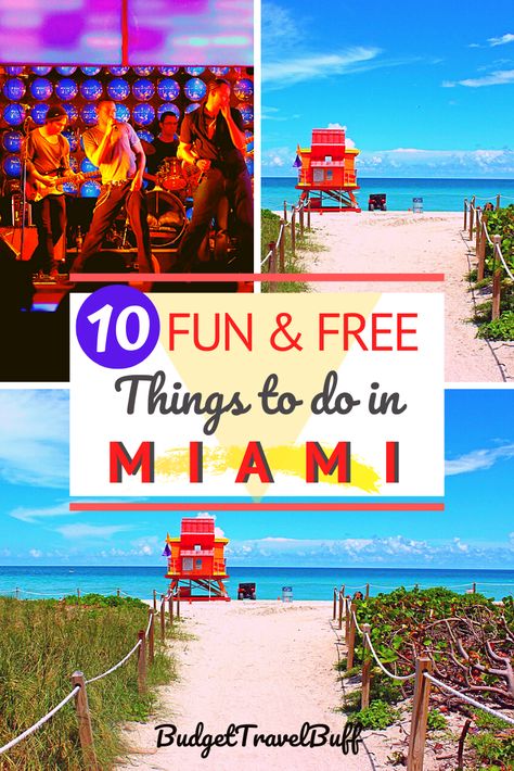 Visiting Miami on a budget and looking for cheap or free Miami attractions and activities? Check out 10 best cheap things to do in Miami, Florida. Soaking the sun on the beach to free museums, concerts, movies or yoga classes - there is no shortage of inexpensive things to do in Miami with kids and family. #miami #florida #freethings #budgettravel #travelusa Miami Hidden Gems, Miami Places To Visit, Miami Attractions, Things To Do In Miami, Miami Restaurants, Miami Travel, Cheap Things To Do, Usa Travel Guide, Magic City