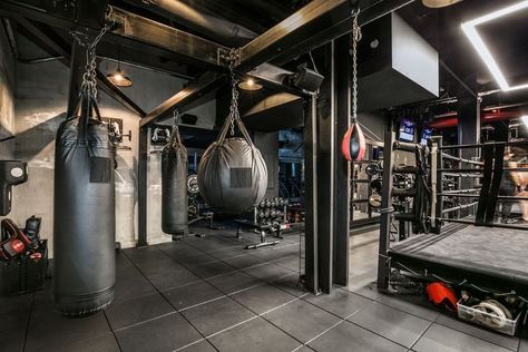 Boxing Gym Design, Home Made Gym, Dream Home Gym, Small Home Gym, Luxury Gym, Mma Gym, Gym At Home, Gym Interior, Train Room