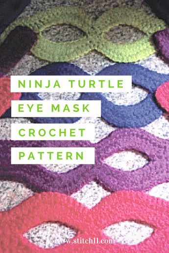 FREE CROCHET PATTERN: Ninja Turtle Eye Mask; Here's a cute pattern for your child's next costume party.It's such an easy pattern, you'll be able to make one in no time! It's so cool! Check it out now. #ninjaturtlebirthdayparty #cute #DIY #handmadecrafts Crochet Eye Mask Free Pattern, Crochet Mittens Free Pattern Kids, Crochet Kids Mittens, Ninja Turtles Crochet, Turtles Crochet, Mask Crochet Pattern, Crochet Ninja Turtle, Ninja Turtle Mask, Mittens Free Pattern