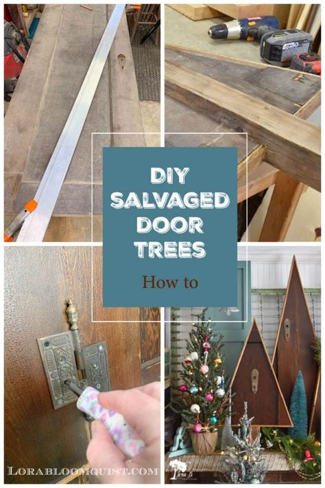 Old Door Ideas, Old Door Projects, Unique Christmas Decor, Door Tree, Upcycle Vintage, Old Wooden Doors, Doors Repurposed, Vintage Inspired Christmas, Vintage Doors