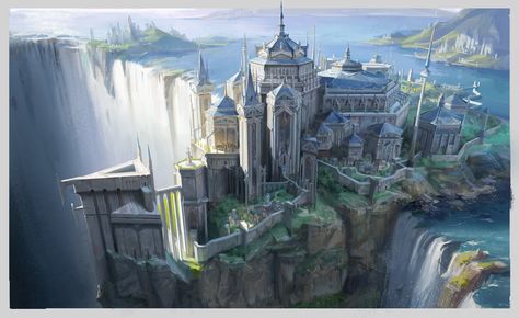 The Last Castle, Fantasy Environment, Rpg Map, Castle Art, Paintings Abstract, Landscape Concept, Paintings And Drawings, Pencil Sketches, Fantasy City