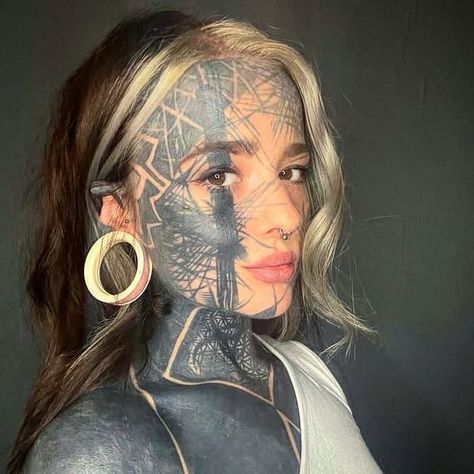 awesome 24 Face Tattoos for Everyone in 2021 Girls With Face Tattoos, Geometric Face Tattoo, White Face Tattoo, Small Face Tattoos For Women, Pretty Face Tattoos, Woman Face Tattoo, People Tattoos, Small Face Tattoos, Small Tattoos Ideas