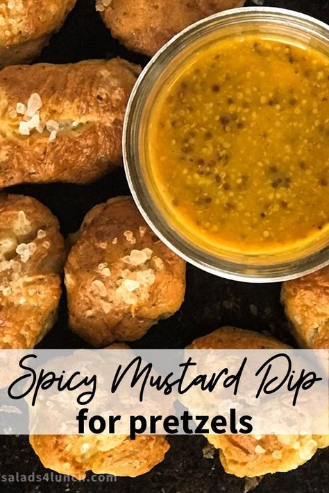 Mustard Dip For Pretzels, Pretzel Dipping Sauce, Dip For Pretzels, Pretzel Dip Recipes, Spicy Pretzels, Mustard Pretzels, Soft Pretzel Bites, Mustard Dip, Mustard Dipping Sauce