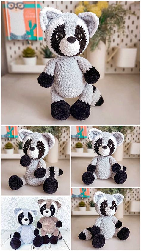 Crochet Amigurumi Free Patterns Blanket Yarn, Amigurumi Free Pattern Raccoon, Crochet Raccoon Lovey Free Pattern, Owl Lovey Crochet Pattern Free, Crochet Plush Animals Free Patterns, Crochet Patterns Raccoon, Free Cow Crochet Pattern Amigurumi, Crocheted Raccoon, Free Raccoon Crochet Pattern