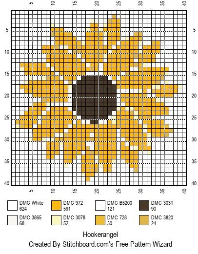 Sunflower Knitting Chart, Sunflower Pixel Art Grid, Sunflower Knitting Pattern, Sunflower Pixel Art, Sunflower Cross Stitch Pattern, Sunflower Cross Stitch, Cross Stitch Sunflower, Chicken Cross Stitch, Tiny Cross Stitch