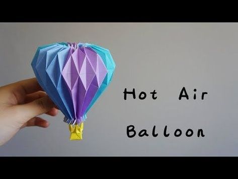 Origami Tutorial: Hot Air Balloon (Yuri & Katrin Shumakov)｜Hello Malinda - YouTube Dragon Origami, Hot Air Balloon Craft, Dollar Origami, Origami Ball, Dollar Bill Origami, Origami Decoration, Origami Bookmark, Origami For Beginners, Origami Dragon