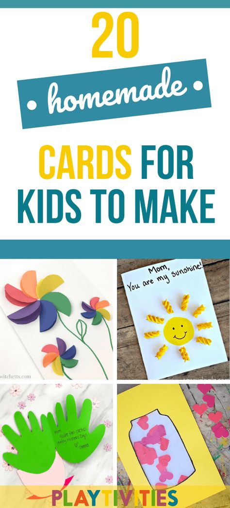 20 Adorable DIY Cards Ideas for Kids To Make Diy Fathers Day Cards, Handmade Teachers Day Cards, Teacher's Day Card Ideas, Teacher Birthday Card, At Home Birthday, Greeting Cards For Teachers, Cards Valentines Day, Diy Father's Day Cards, Paper Flowers For Kids