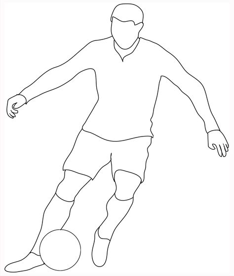 frontal view soccer player sketch Soccer Silhouette, Football Player Drawing, Football Silhouette, Soccer Drawing, Football Coloring Pages, Halloweenský Makeup, رسم كاريكاتير, Football Drawing, Sports Drawings