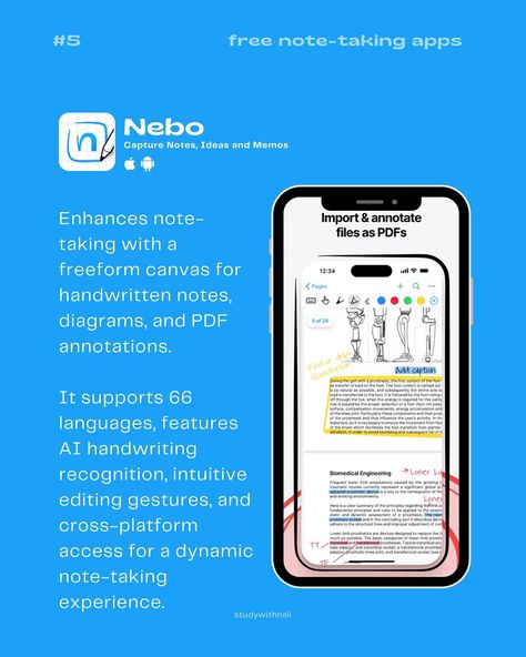 Note-Taking Apps 📝 ~ for iOS & Android phone/tablets ✨ 5 free note taking apps: 📒 Notebook 📑 Board Notes 📝 Simple Notes - Notepad Manager 📘OneNote ✏️ Nebo Hope this post is useful 🫶🏻 Don’t forget to save for later and share it with someone who needs to get organized 🫡 💭Feel free to comment of any other free note-taking app that we should all know! All these are free to use, but some have paid premium features Tags 🏷️ #notetaking #apps #studytips #ipad #studentlife #ipadnotes note takin... Notes Apps For Laptop, Digital Note Taking Apps For Android, Notetaking Apps For Android, Apps To Make Notes, Note Taking Apps Android, Free Note Taking Apps, Board Notes, Notes Simple, Apps For Students