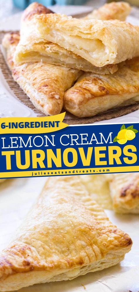 Lemon Cream Turnovers Recipe Turn Overs Recipe Desserts, Lemon Turnovers, Spring Breakfast Ideas, Turn Overs, Quick Summer Desserts, Easy Spring Recipes, Spring Breakfast, Strudel Recipes, Turnover Recipes