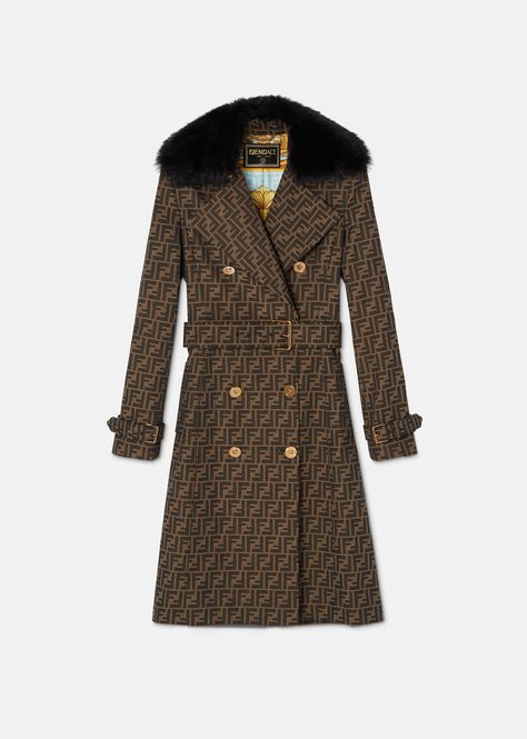 Versace Coat, Fendi Coat, Ladies Coat Design, Barbie Sewing, Ruched Midi Skirt, Womens Designer Boots, Versace Collection, Coat For Women, Outer Wear