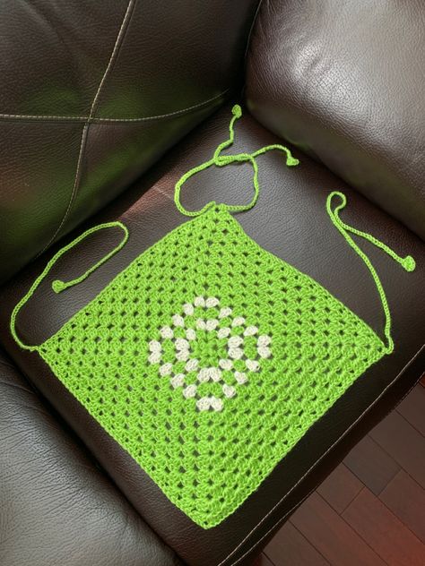 Handmade neon green crochet halter top Wool Baby Blanket, Cable Headband, Purple Blanket, Crochet Bunting, Crochet Halter Top, Warm Headbands, Green Crochet, Ear Warmer Headband, Crochet Halter