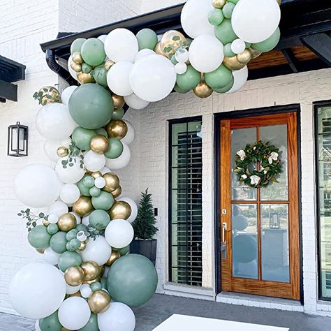 Sage Green Balloon Garland, Jungle Safari Party Decorations, Jungle Birthday Party Decorations, Green Balloon Garland, Safari Birthday Party Decorations, Safari Party Decorations, Jungle Decorations, Green Balloons, Balloons Arch