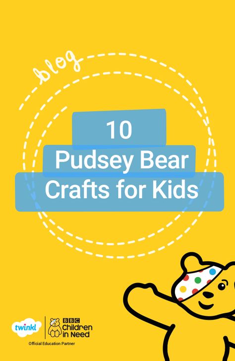 Check out our top ten Pudsey Bear craft ideas to do both in the classroom and at home. They're perfect for having fun with small children and celebrating BBC Children in Need! Click to read and find lots of free BBC Children in Need teaching resources over on the Twinkl website. #bbc #bbcchildreninneed #childreninneed #teachingresources #freeteachingresources #pudseybear #pudsey #twinkl #twinklresources #charity #fundraising #teachingideas #fundraisingideas #school #craftsforkids #crafts Pudsey Crafts For Kids, Children In Need Crafts Pudsey, Pudsey Bear Activities, Pudsey Bear Crafts, Children In Need Crafts, Children In Need Activities Pudsey, Pudsey Activities, Pudsey Bear Activities Eyfs, Children In Need Activities Eyfs